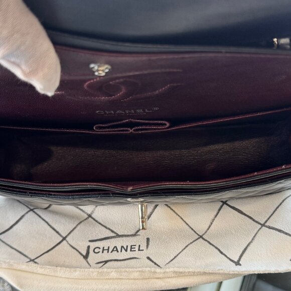 Chanel Medium Classic Double Flap Quilted Lambskin Handbag Black - Picture 8 of 10